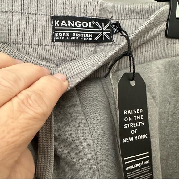 Kangol Men's Athletic Plush Fleece Shorts Grey with White Logo Medium - Picture 4 of 7